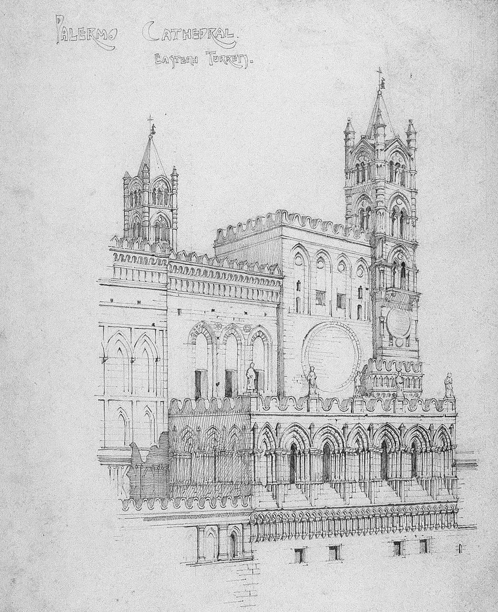 Catedral de Palermo, torres orientales, 1891 de Charles Rennie Mackintosh