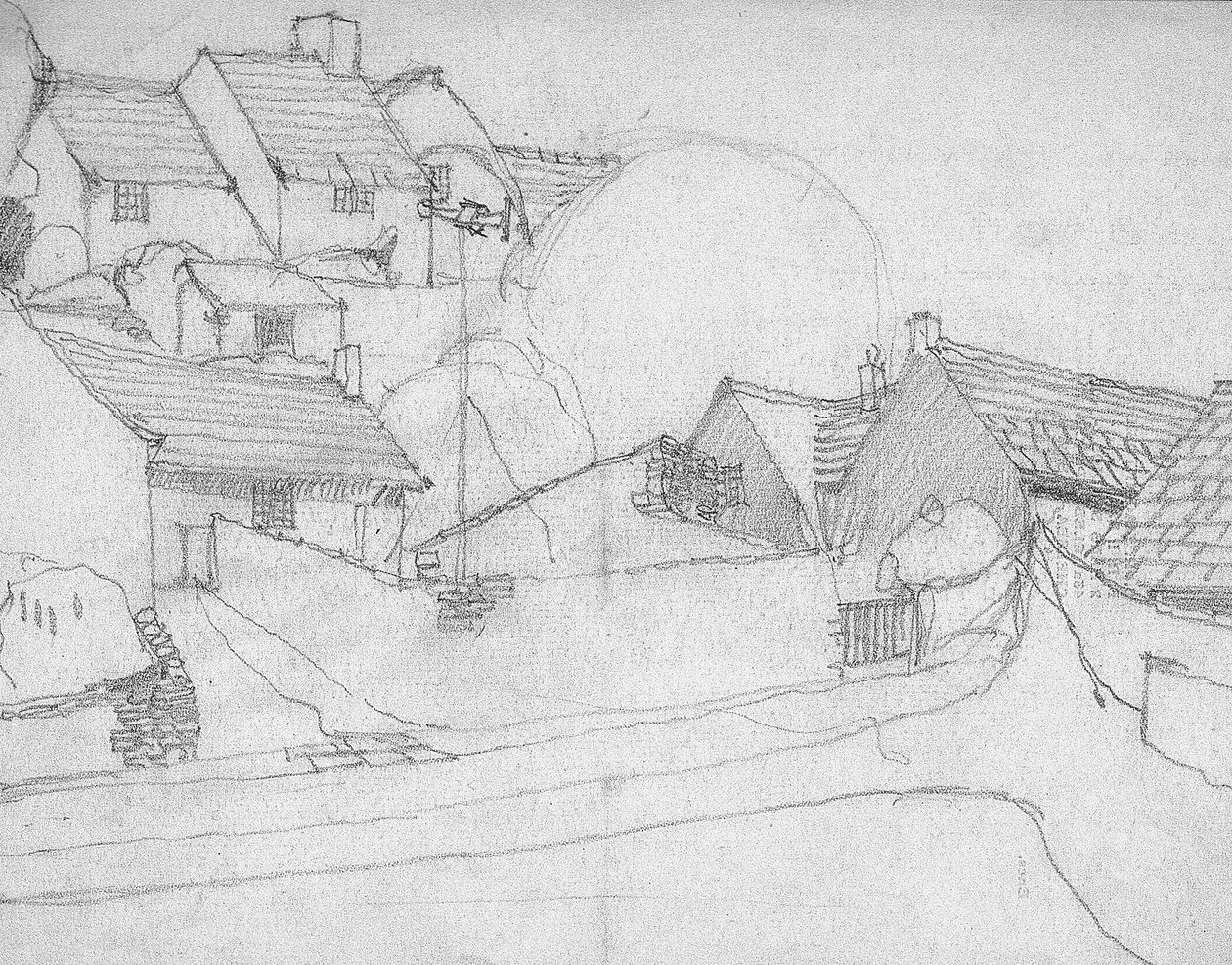 Boceto de un pueblo inglés, c.1920 de Charles Rennie Mackintosh