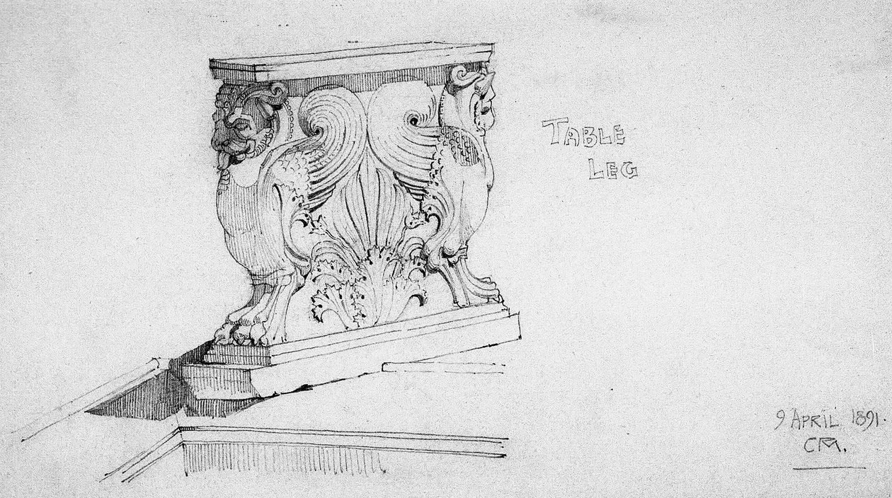 Pata de mesa, 1891 de Charles Rennie Mackintosh