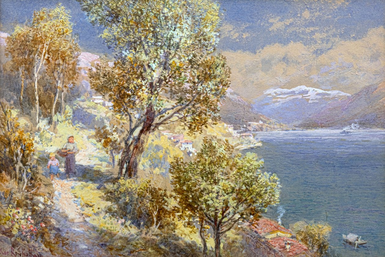 Lago de Lugano (acuarela) de Charles Rowbotham
