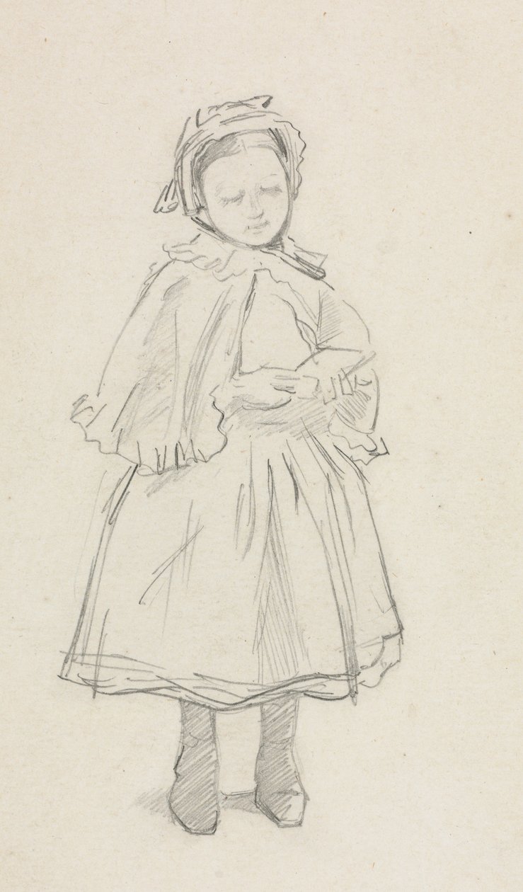 Estudio para una niña pequeña de Charles Samuel Keene