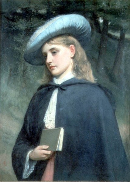 Niña sosteniendo un libro de Charles Sillem Lidderdale