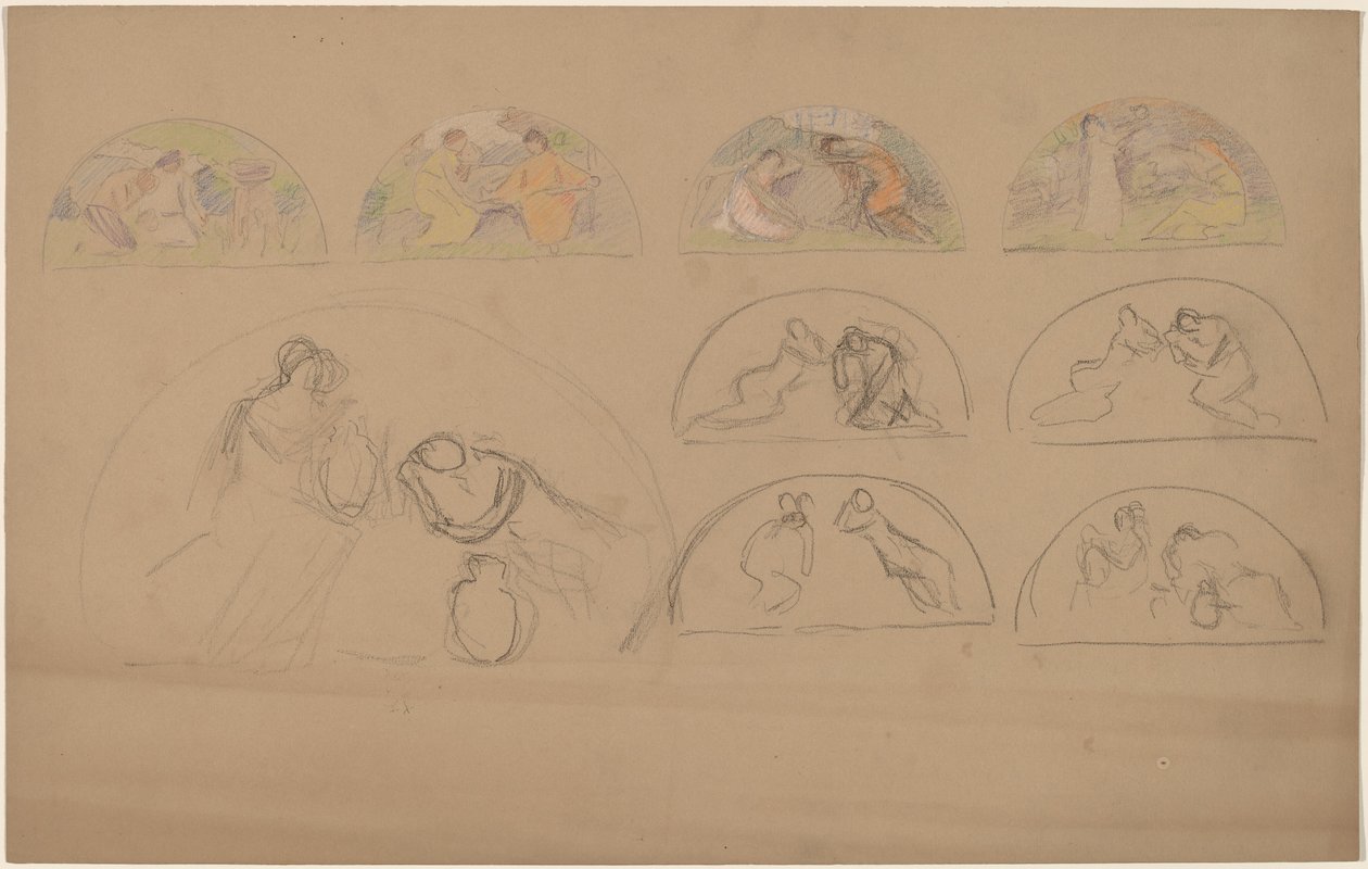 Estudios para lunetos de Charles Sprague Pearce