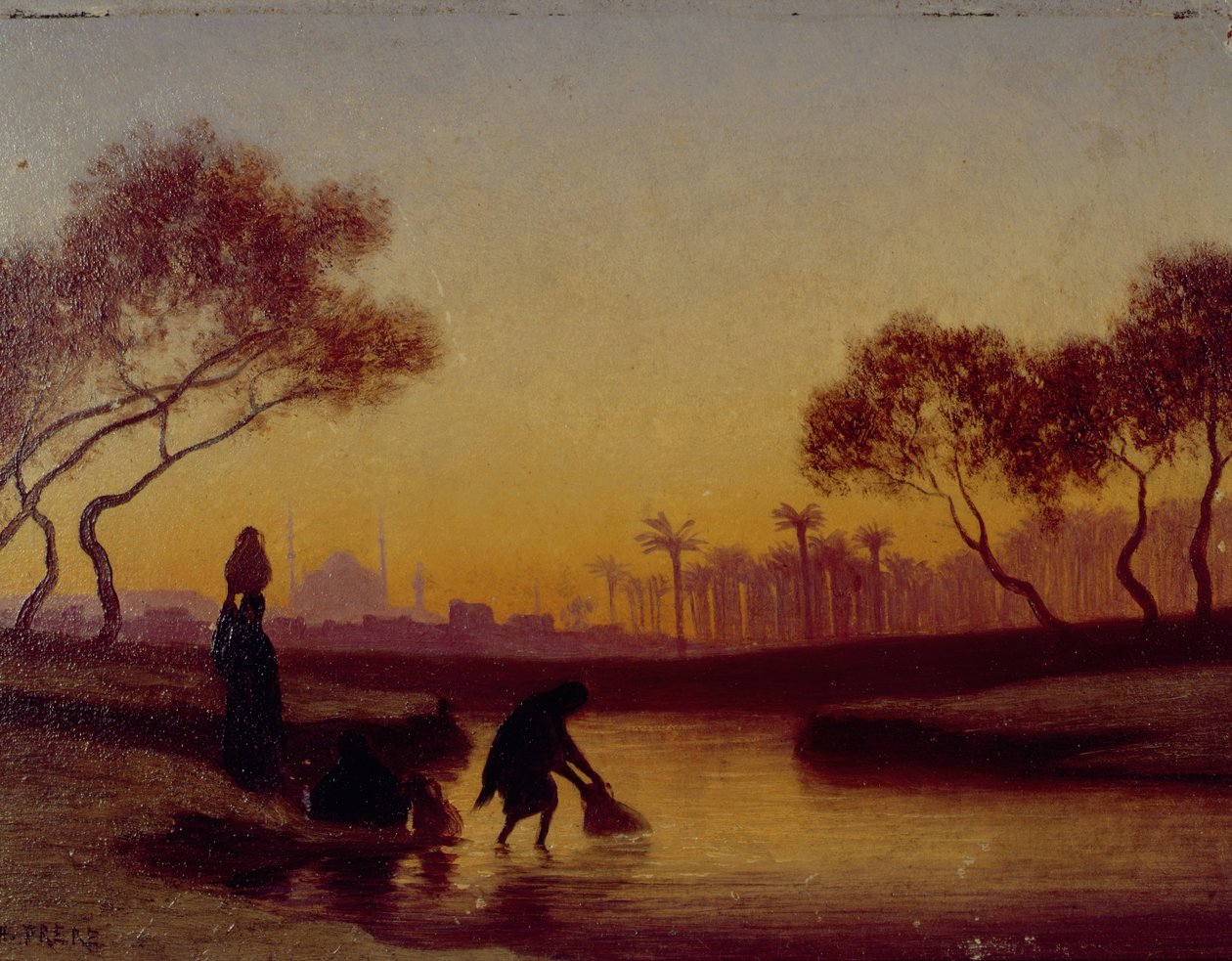 Recogiendo Agua del Río de Charles Theodore Frere