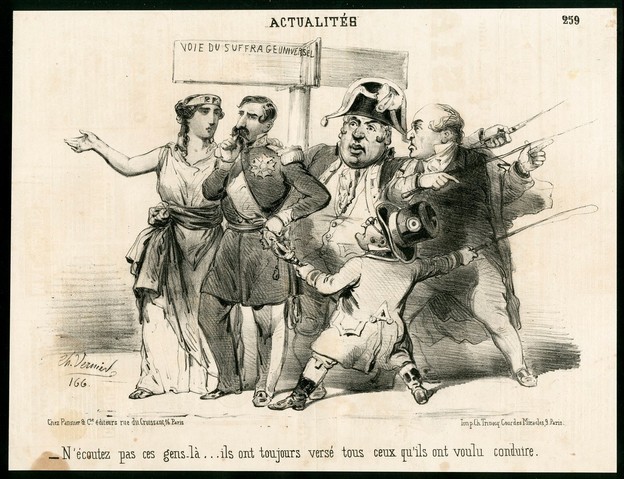 Le Charivari, Satírico en N & B de Charles Vernier