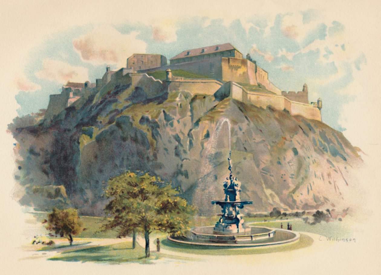 La Roca del Castillo, Edimburgo, c1890 de Charles Wilkinson