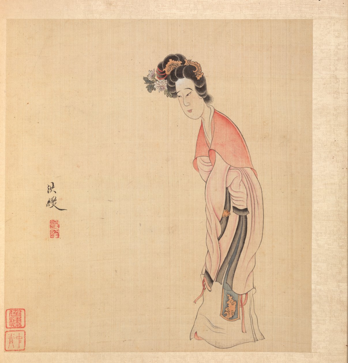 Pinturas después de los Maestros Antiguos: Una dama, 1598-1652 de Chen Hongshou