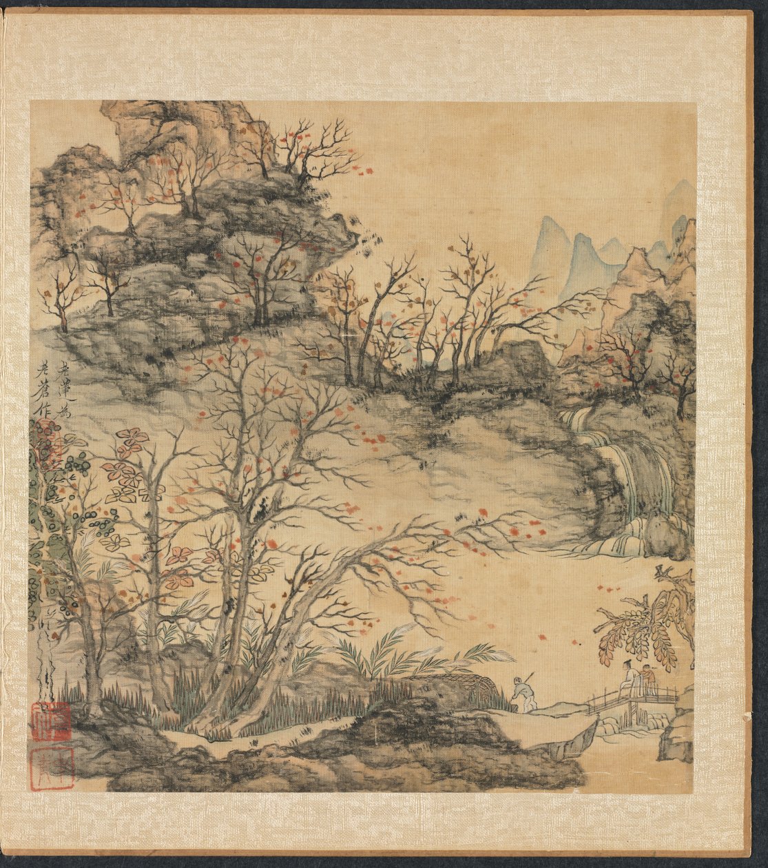 Pinturas después de los Maestros Antiguos: Paisaje de otoño, 1598-1652 de Chen Hongshou