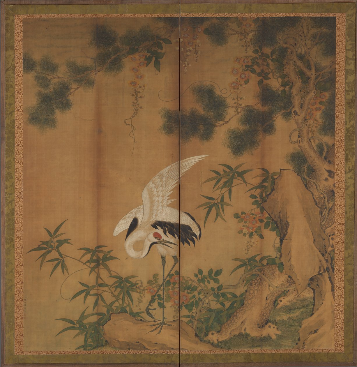 Grulla y pino de Chen Zhaofeng