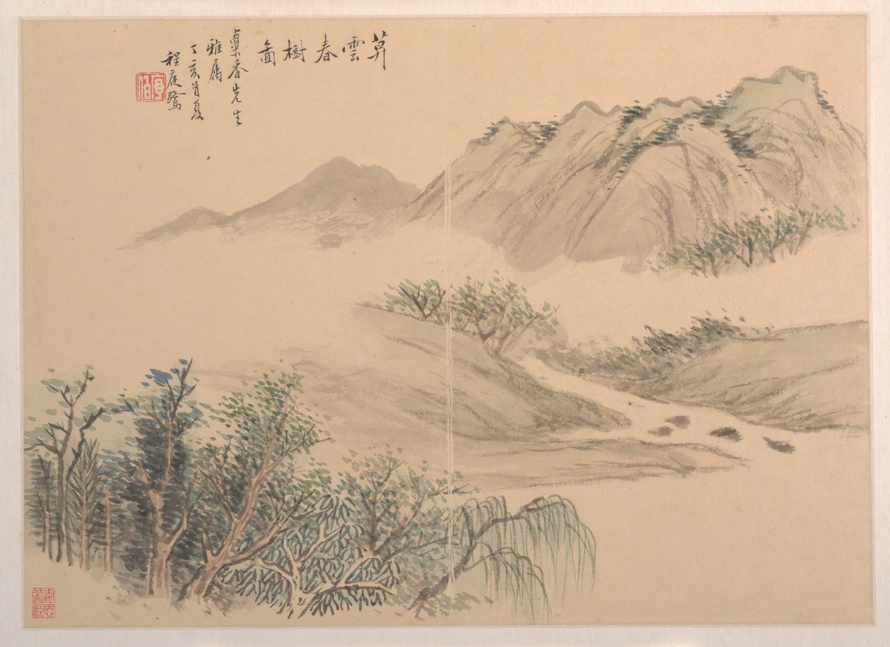 Paisaje, fechado en 1827 de Cheng Tinglu