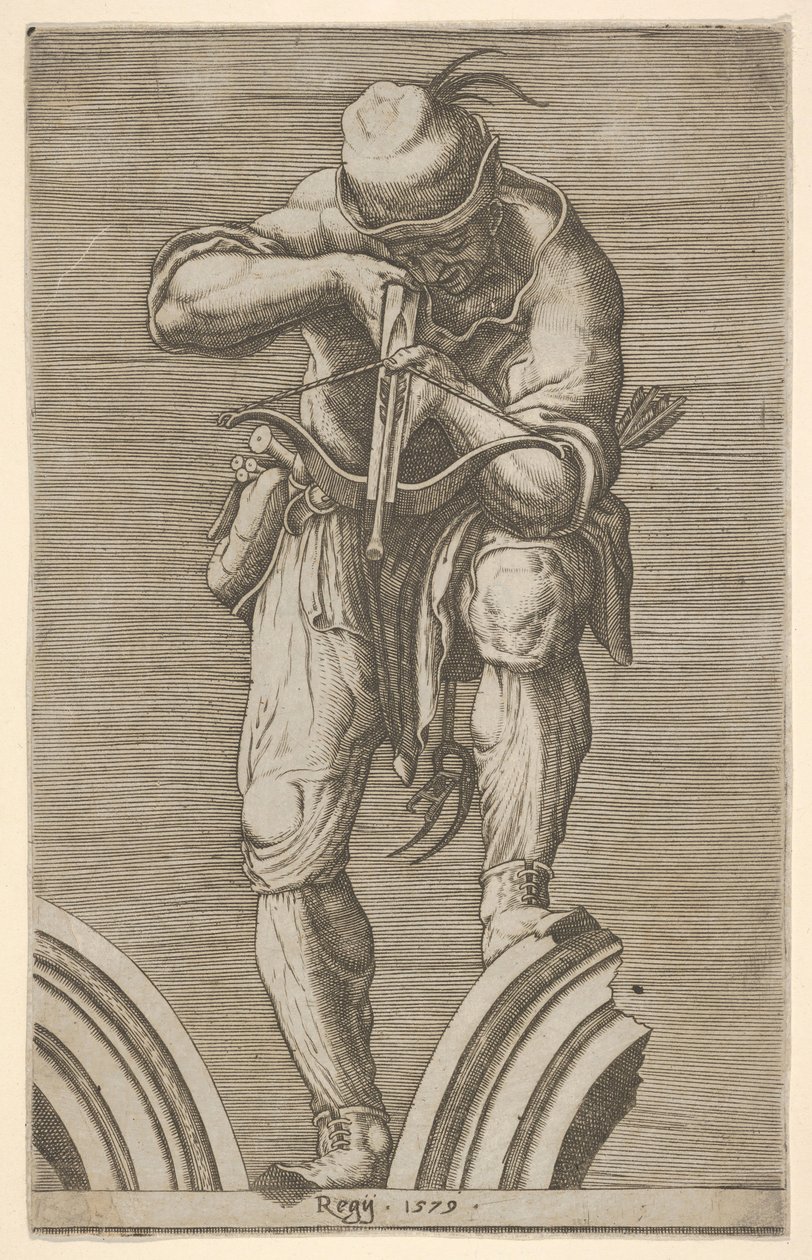 Un hombre disparando una ballesta, 1579 de Cherubino Alberti