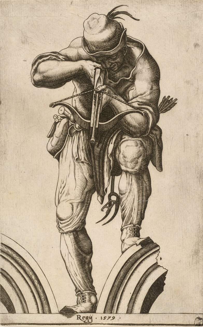 Un arquero disparando una ballesta, 1579 de Cherubino Alberti