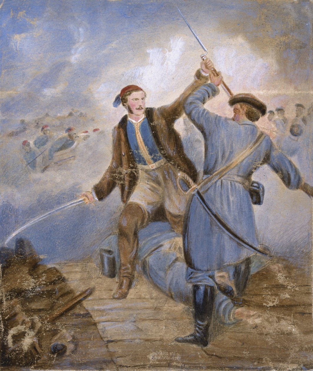 Mayor CC Teesdale, ganando la VC en Kars, 29 de septiembre de 1855 de Chevalier Louis William Desanges