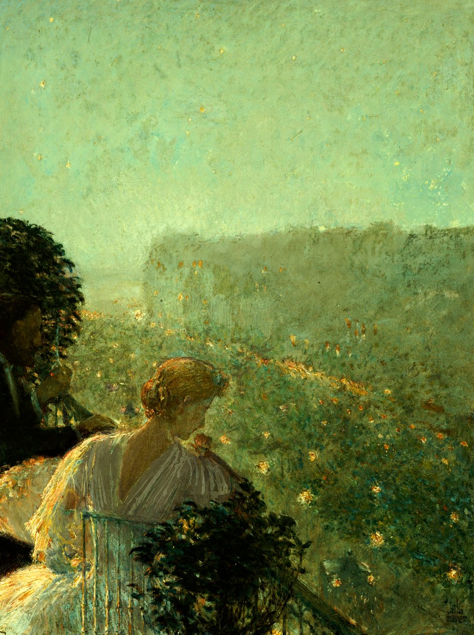 Tarde de verano, París (óleo sobre tabla) de Childe Frederick Hassam