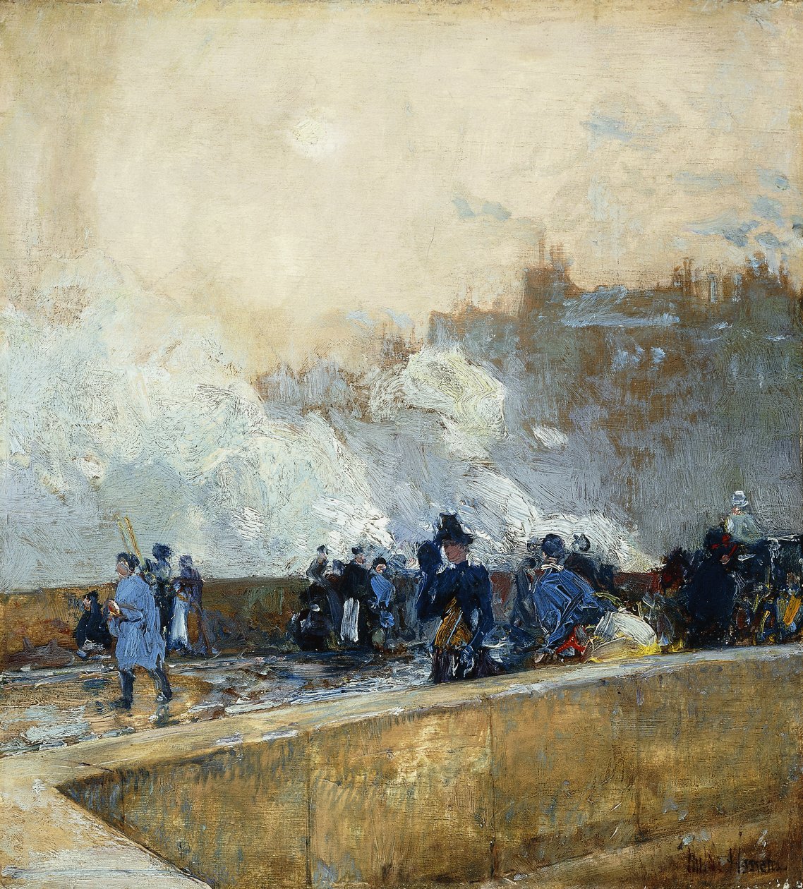Día de viento, París de Childe Frederick Hassam