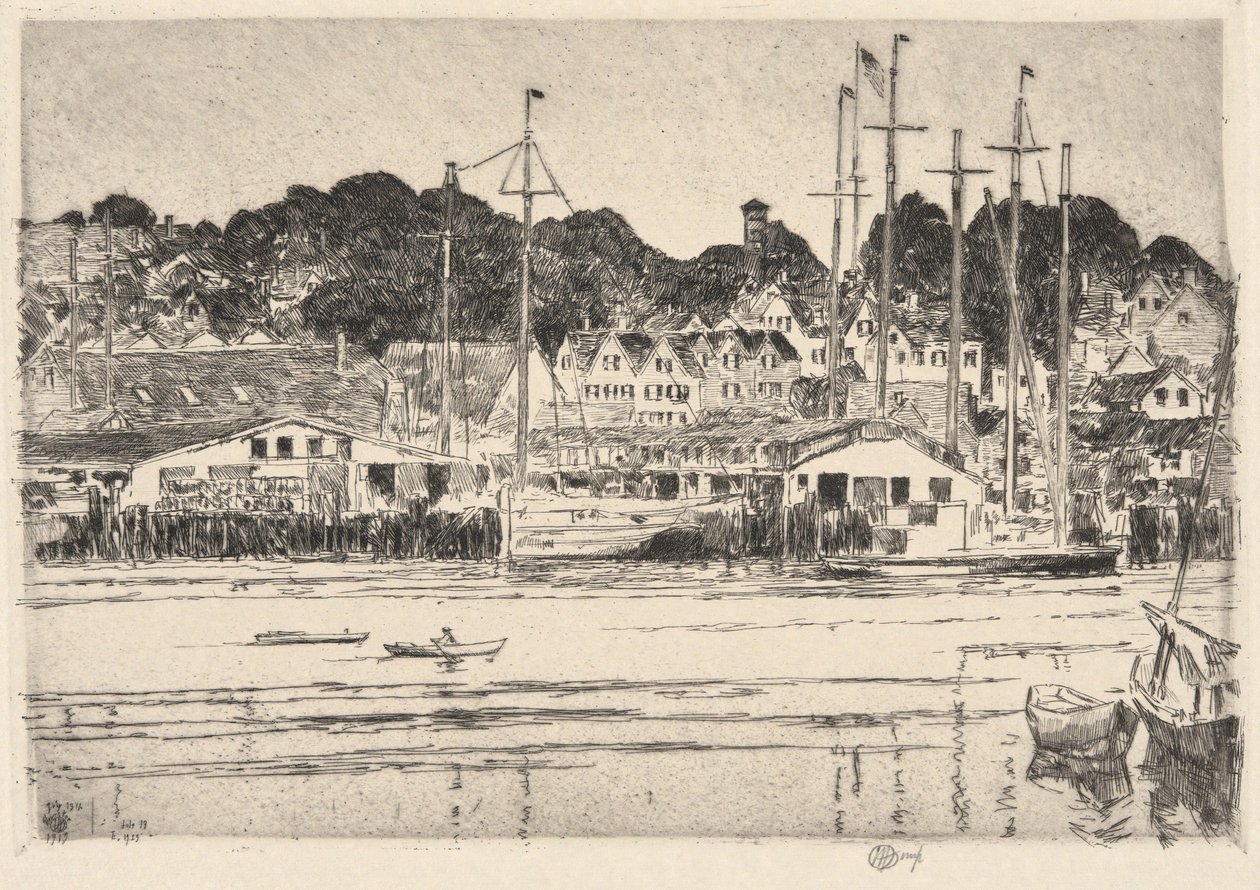Gloucester, puerto interior, 1919 de Childe Hassam