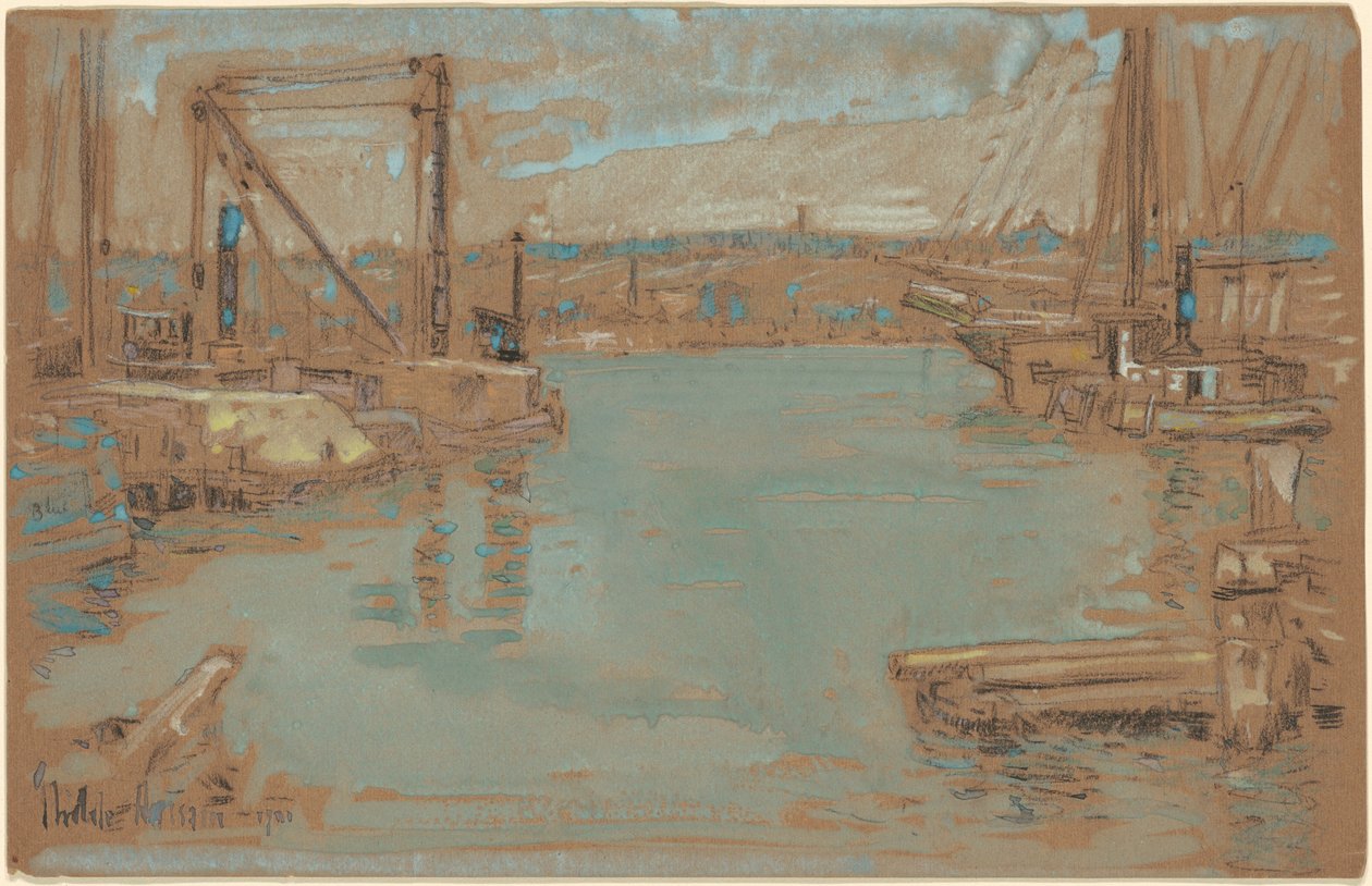 Muelle del río Norte, Nueva York de Childe Hassam