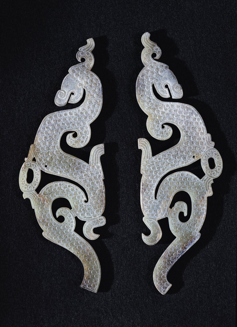 Dos Dragones, c.475-221 a.C. (jade) de Chinese School