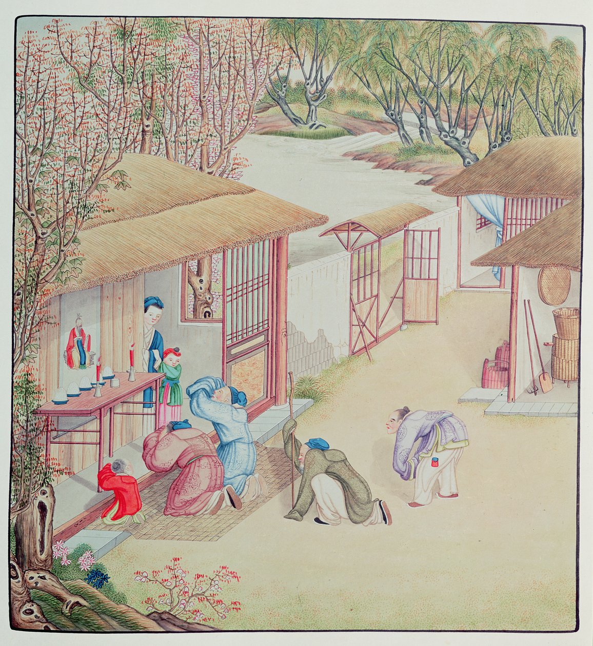Escena de devoción de Chinese School