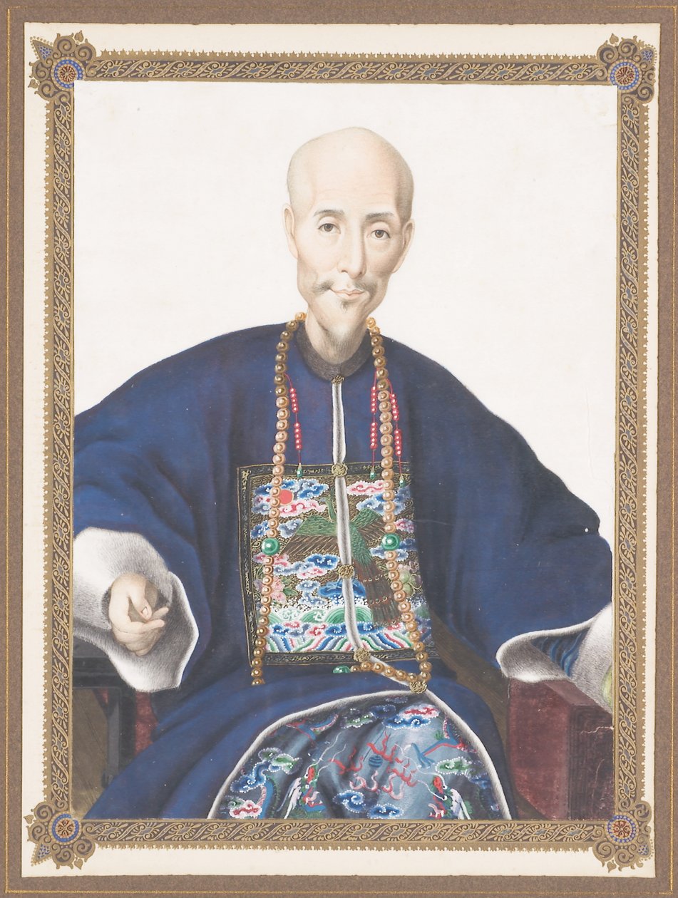 Retrato enmarcado de Howqua de Chinese School