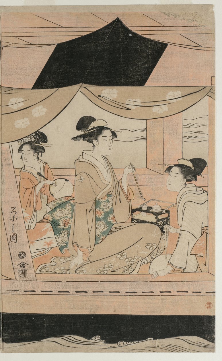 Fiesta en el barco de placer Kawaichimaru de Chobunsai Eishi