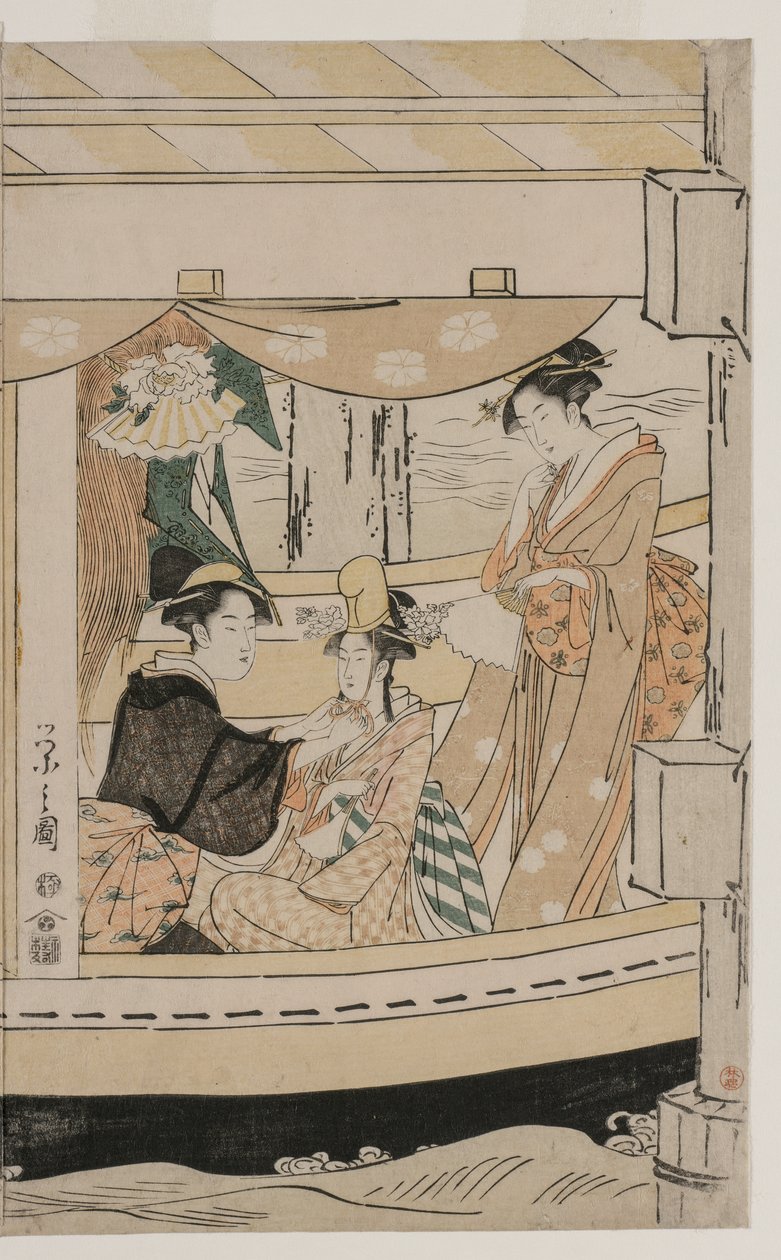 Fiesta en el barco de placer Kawaichimaru de Chobunsai Eishi