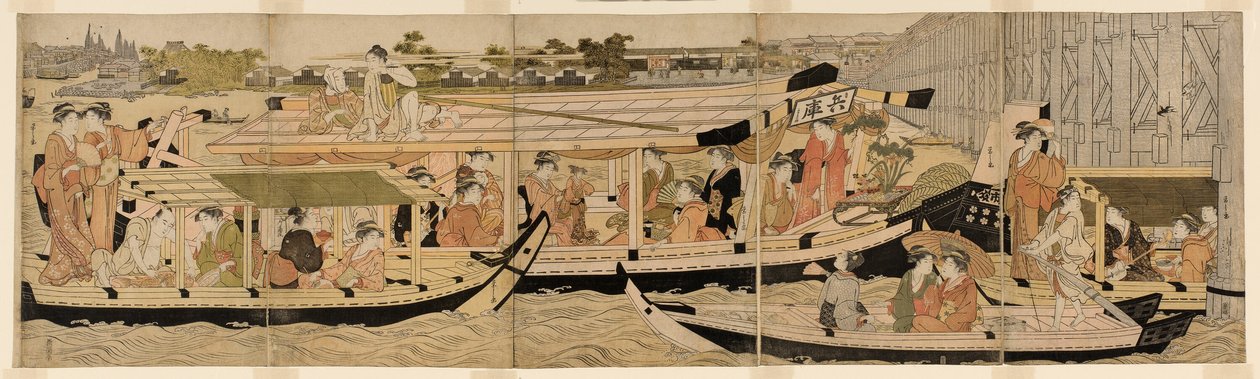 Barcos de placer en el río Sumida de Chobunsai Eishi