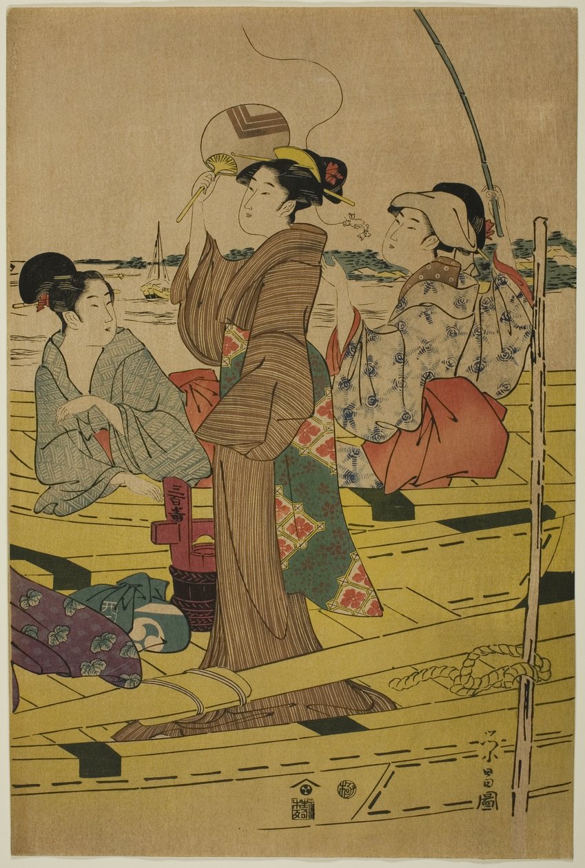 Mujeres en un Barco de Pesca de Chokosai Eisho