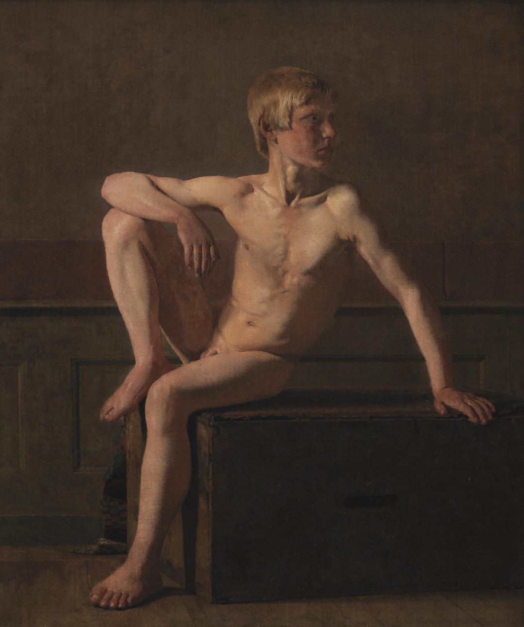 Figura desnuda. Niño sentado de Christen Købke