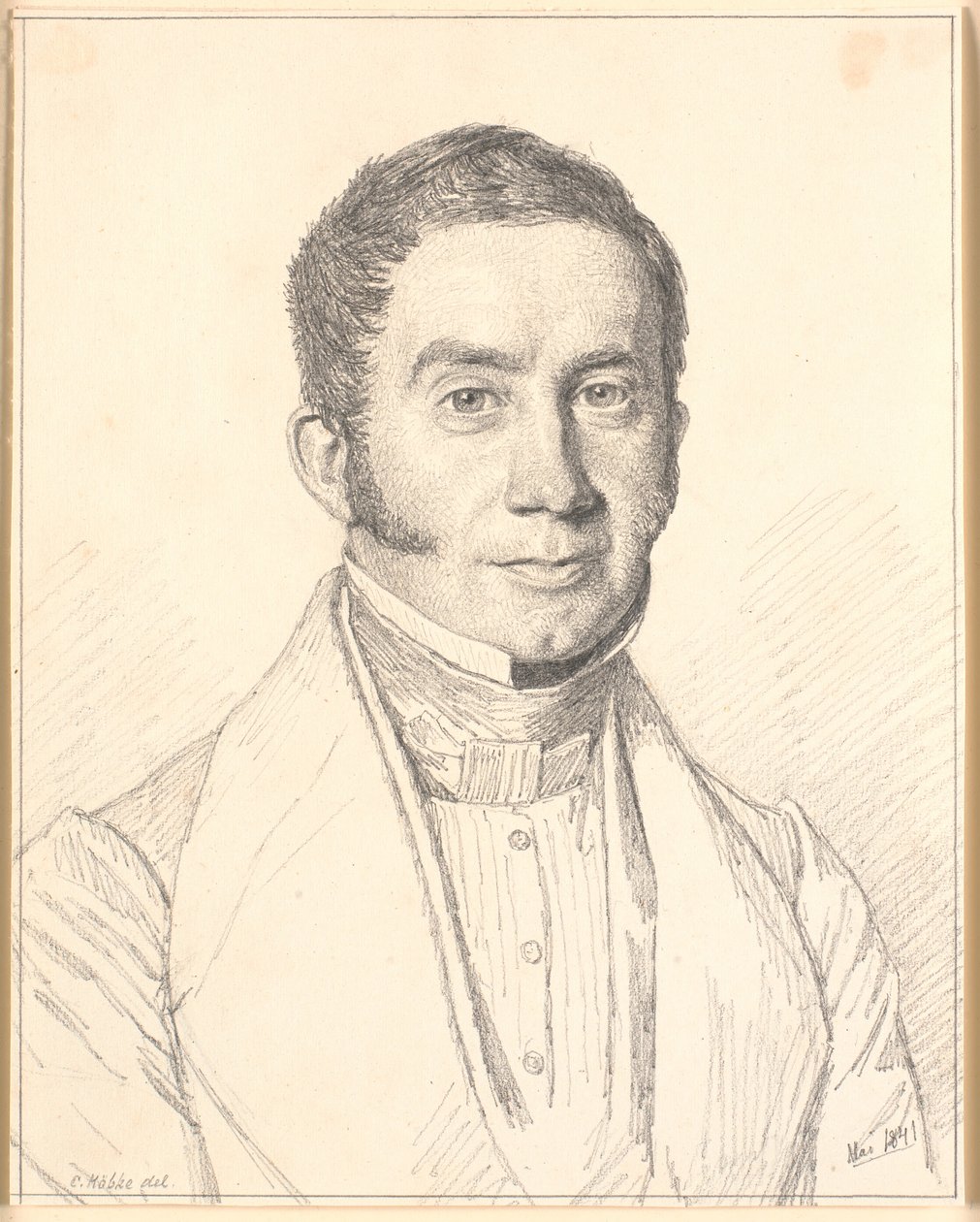 Retrato del cuñado del artista, capitán C.B.Købke de Christen Købke