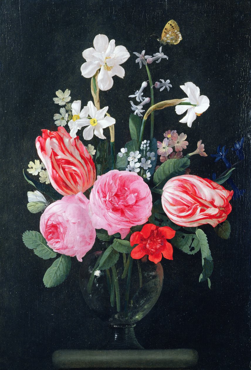 Rosas, narcisos, tulipanes y otras flores de Christiaan Luykx or Luycks