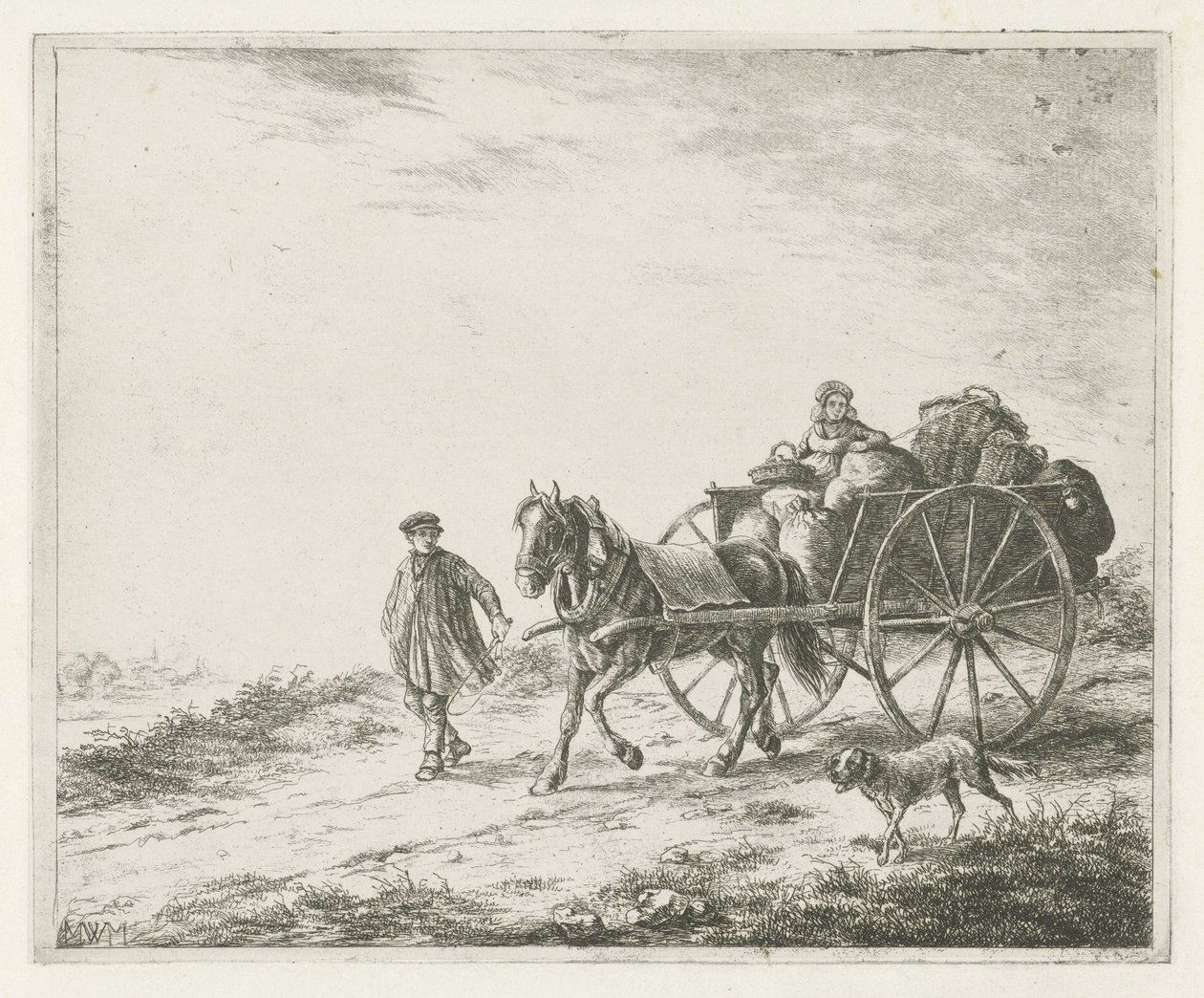 Carro de granjero con carga de Christiaan Wilhelmus Moorrees