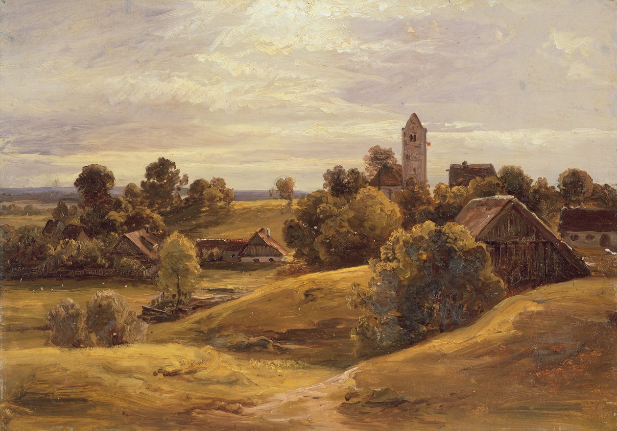 Pueblo cerca de Dachau, 1859 de Christian Ernst Bernhard Morgenstern
