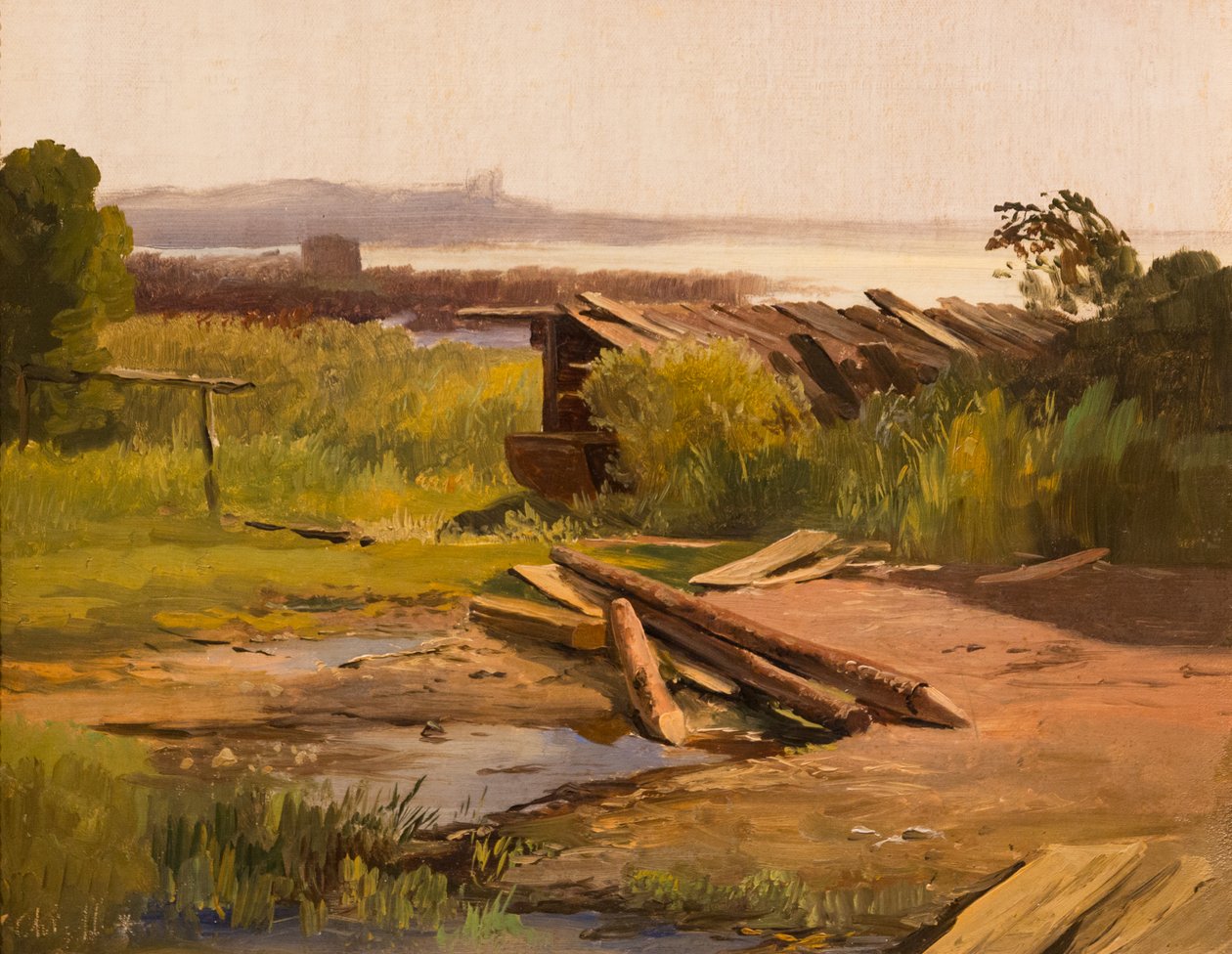 Paisaje junto a un río o Paisaje junto a un lago en Baviera, Alemania de Christian Ernst Bernhard Morgenstern