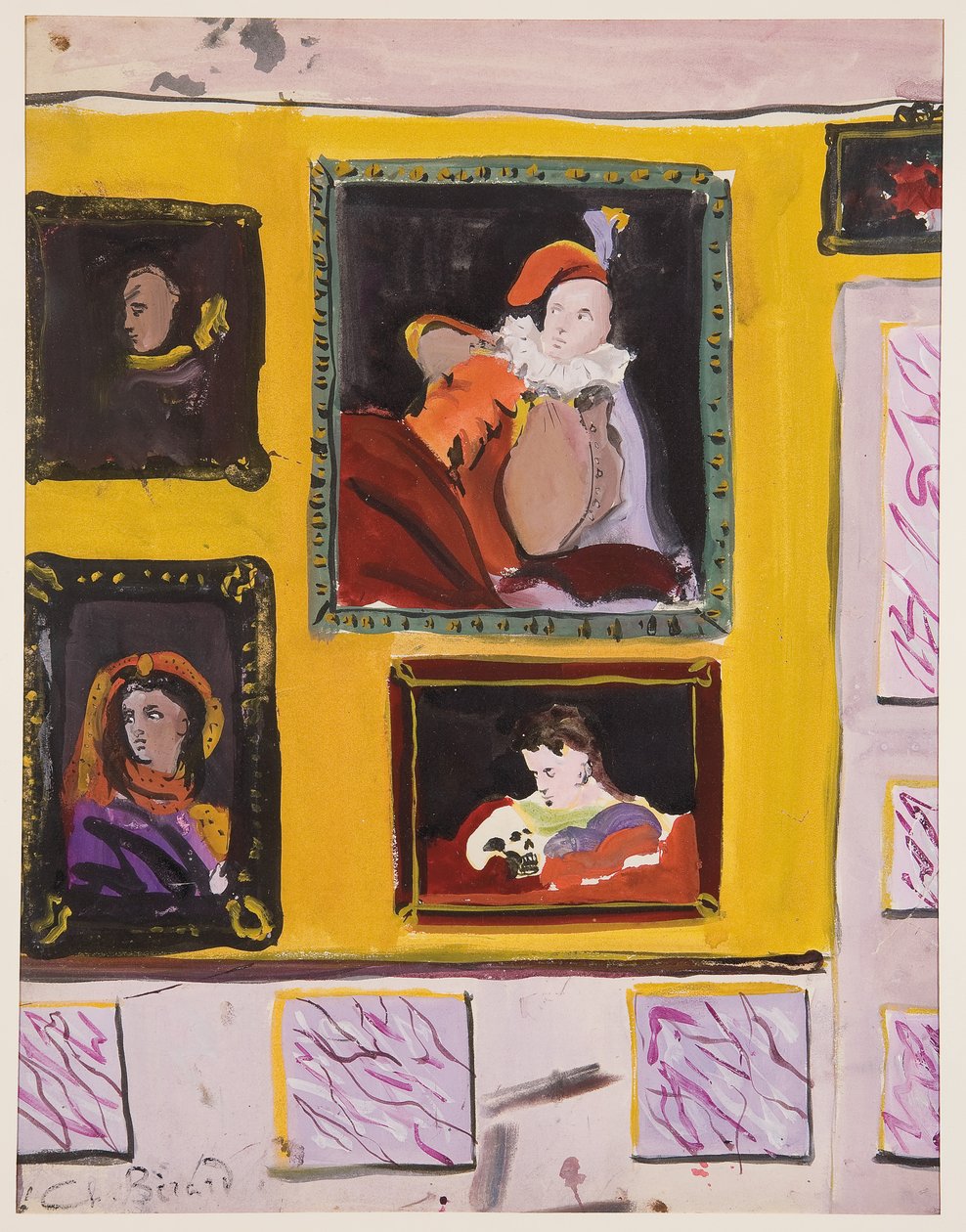 Personajes disfrazados, c.1935-45 (gouache sobre papel) de Christian Bérard