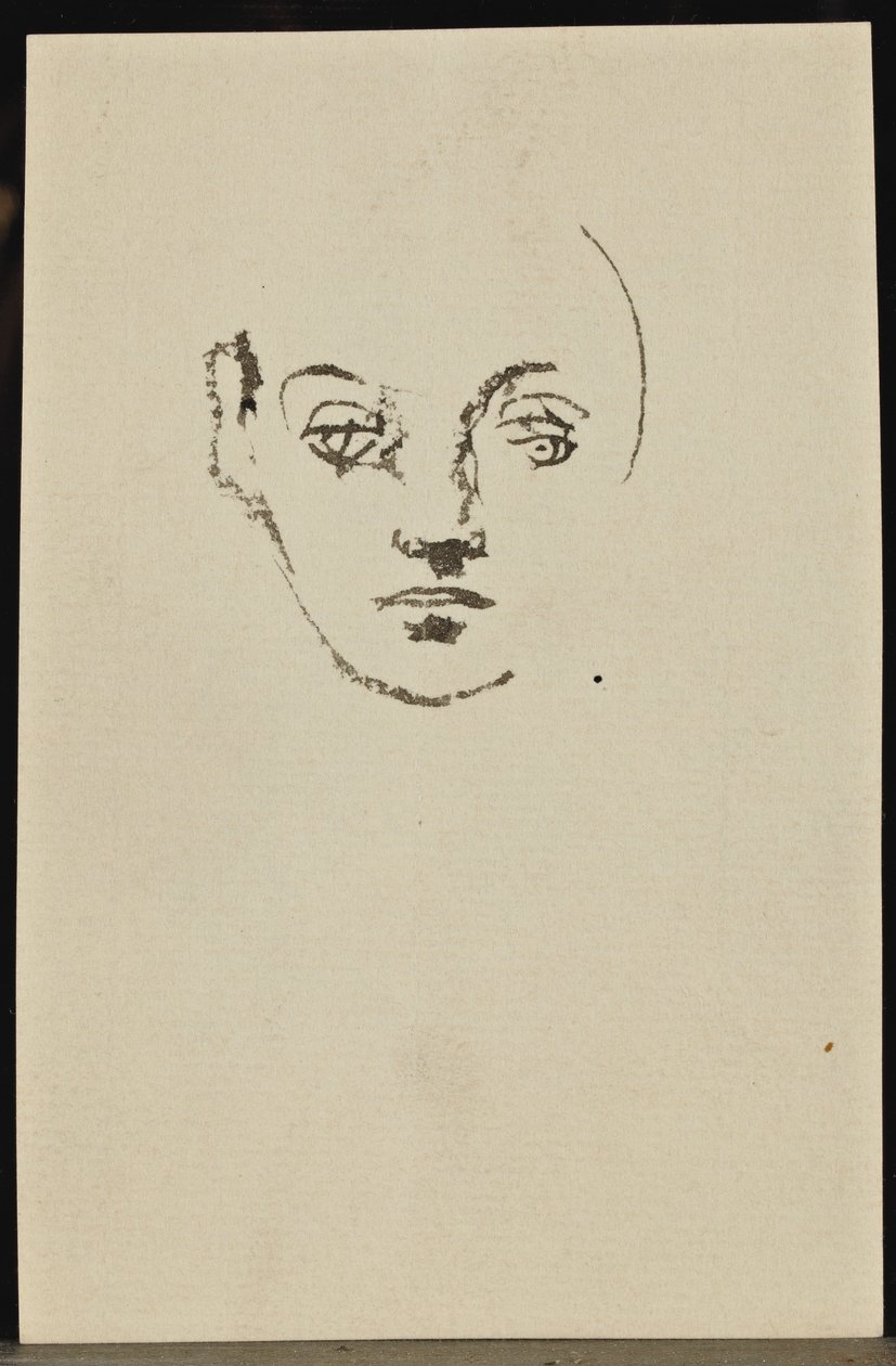 Estudio de un rostro (tinta sobre papel) de Christian Bérard