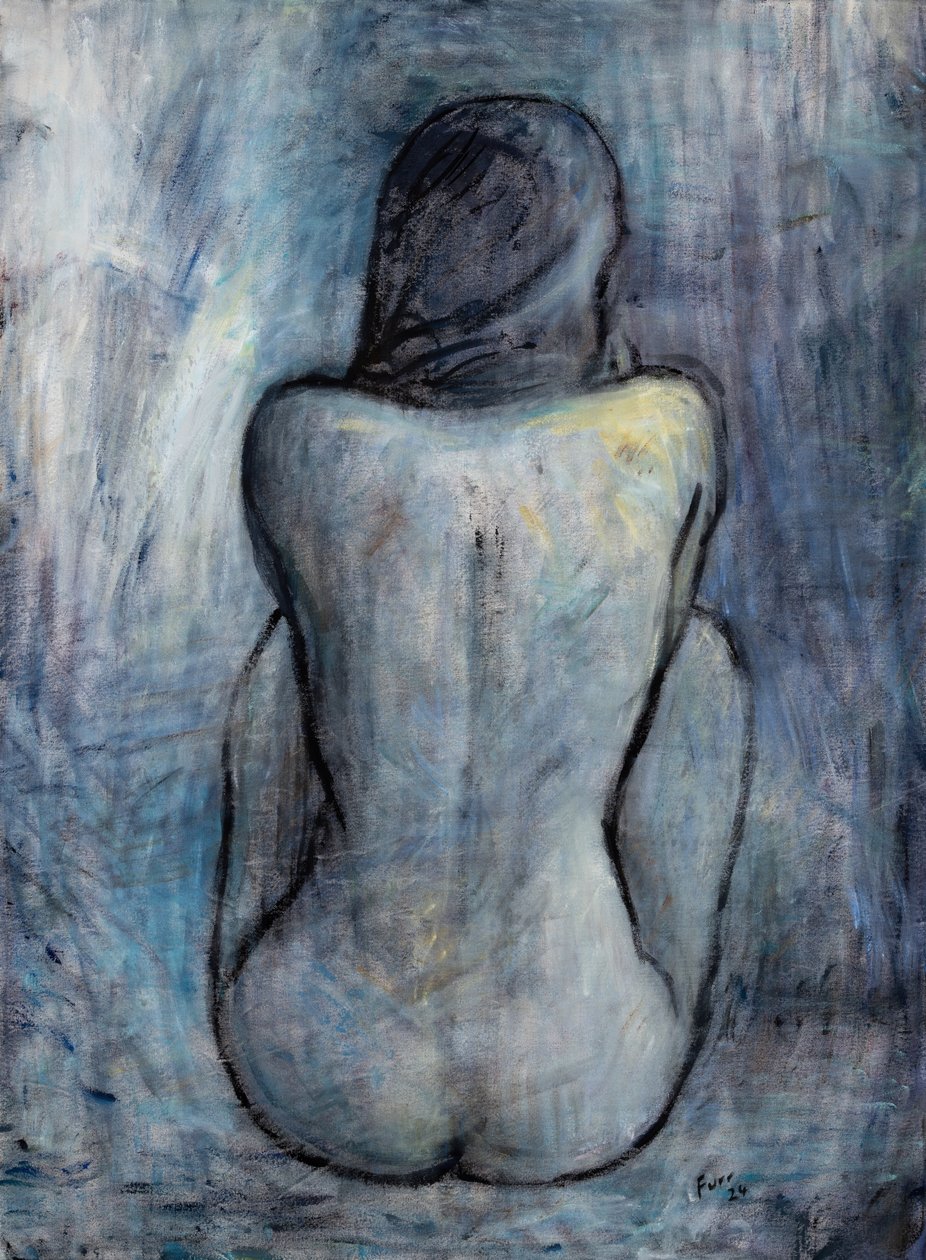 Desnudo azul 2024 (óleo sobre lienzo) de Christian Furr