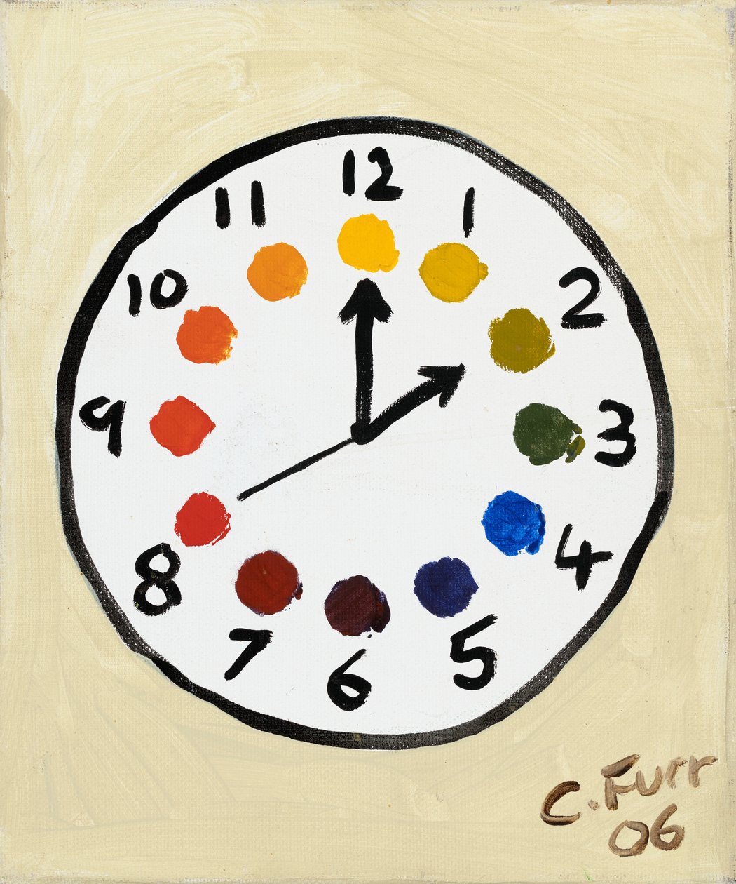 Reloj de colores 2006 (óleo sobre lienzo) de Christian Furr