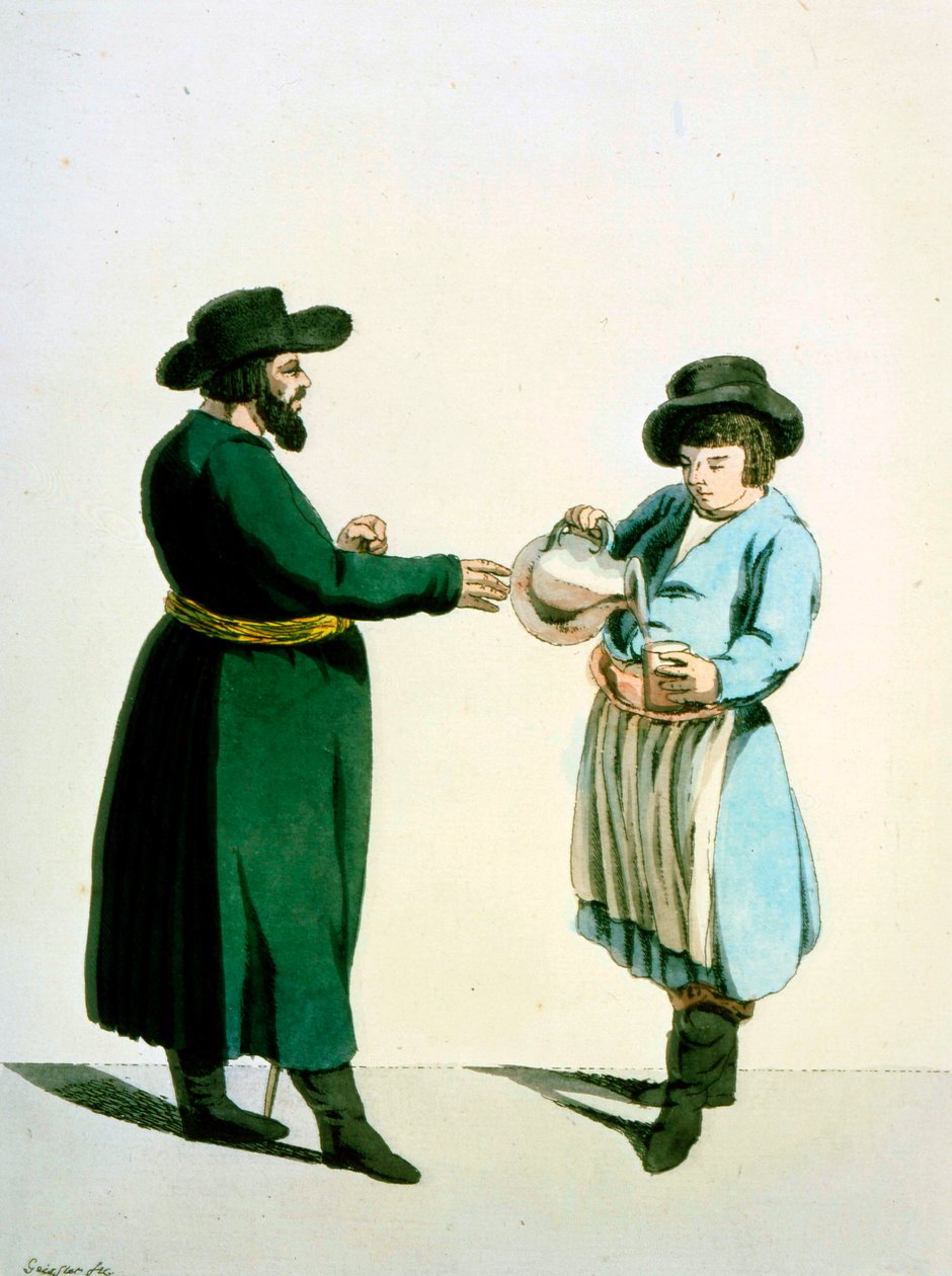 Vendedor de kvass, 1799 de Christian Gottfried Heinrich Geissler