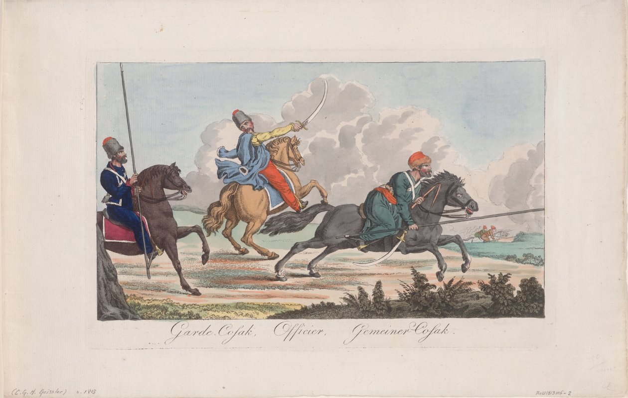 Cosaco de la Guardia de Vida, Oficial y Cosaco de Christian Gottfried Heinrich Geissler