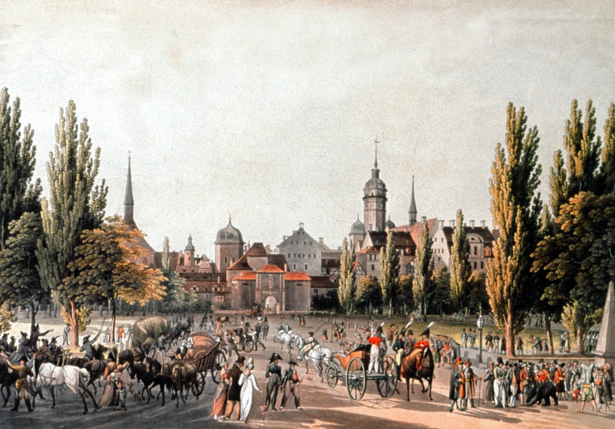Feria de Leipzig, hacia 1810-20 (grabado) de Christian Gottlob Hammer
