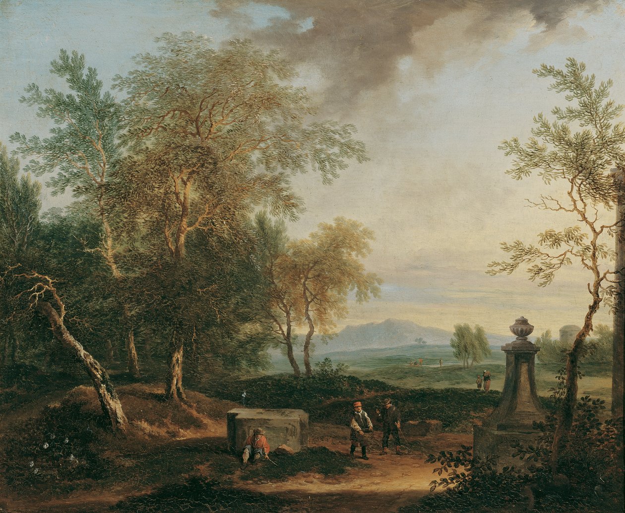 paisaje con pedestal de Christian Hilfgott Brand