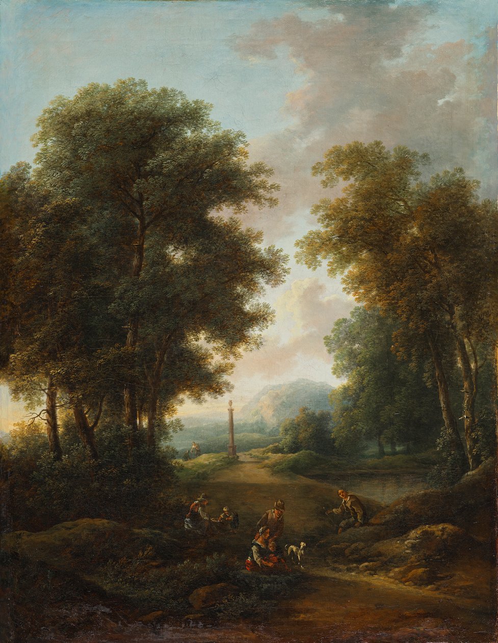 Paisaje forestal con ermita de Christian Hilfgott Brand