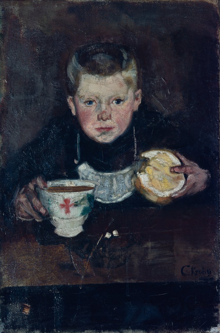 Chico de los recados bebiendo café de Christian Krohg