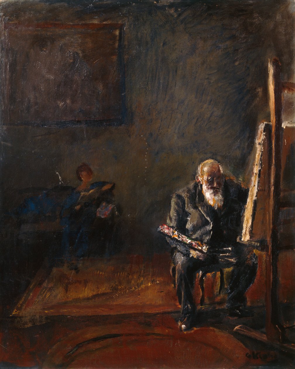 Autorretrato junto al caballete de Christian Krohg