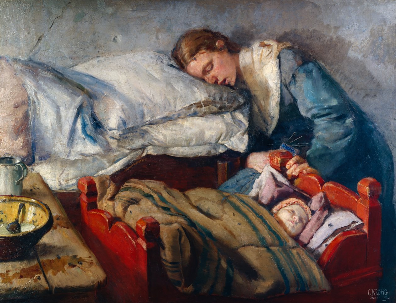 Madre durmiente de Christian Krohg