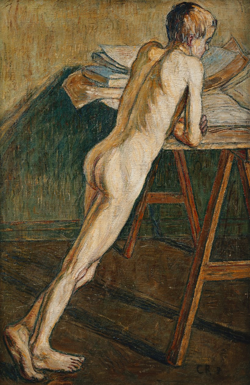 Niño desnudo de pie de Christian Rohlfs