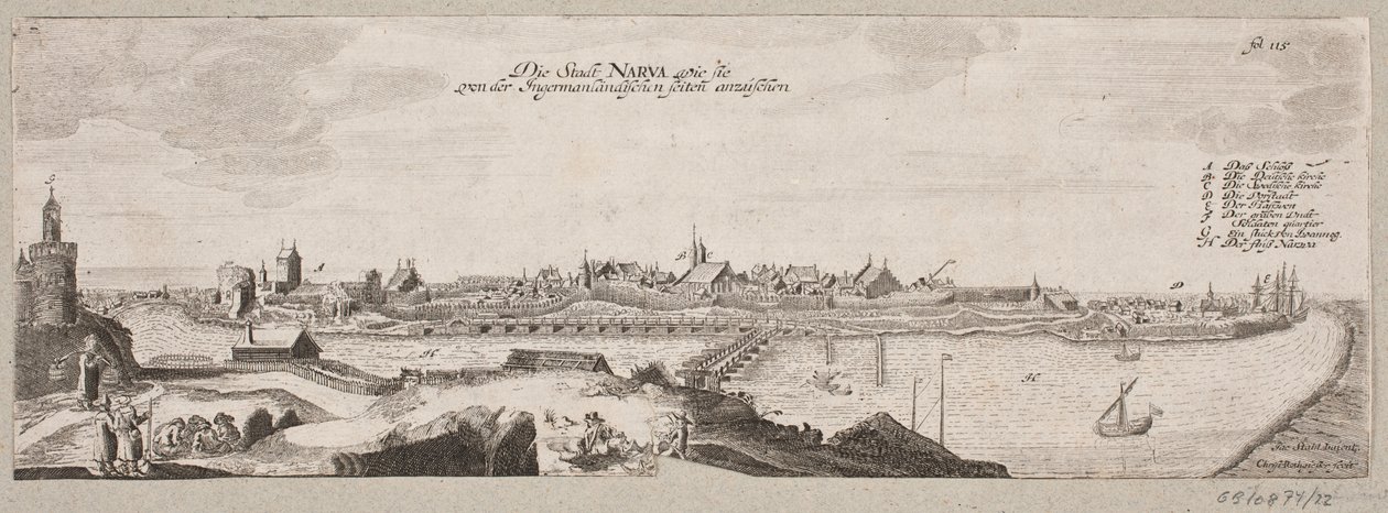 Vista de Narva desde el río de Christian Rothgiesser