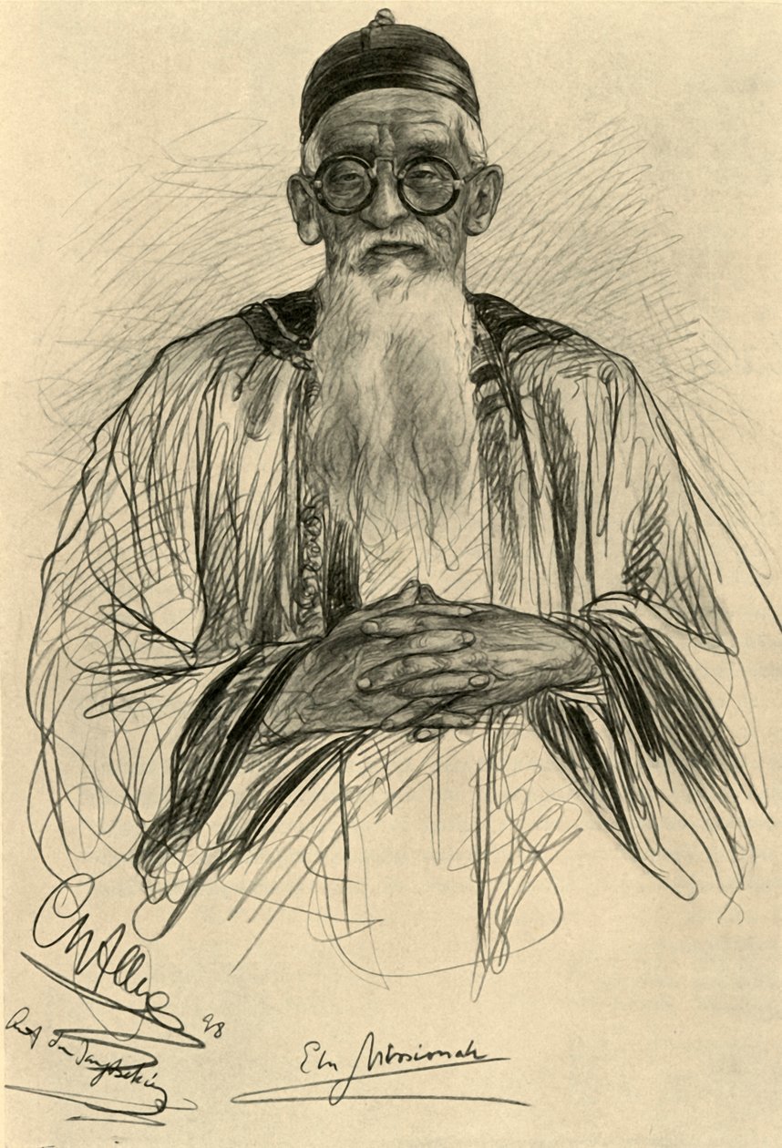 Hombre chino con gafas de Christian Wilhelm Allers