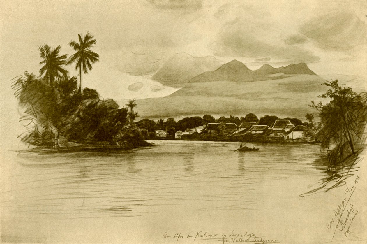 Río Kali Mas, Surabaya, Java de Christian Wilhelm Allers